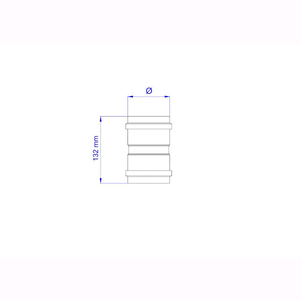 Giunzione F/F per Tubi Stufa a Pellet Acciaio rivestito con smalto porcellanato 8 ⌀ cm - PN817F