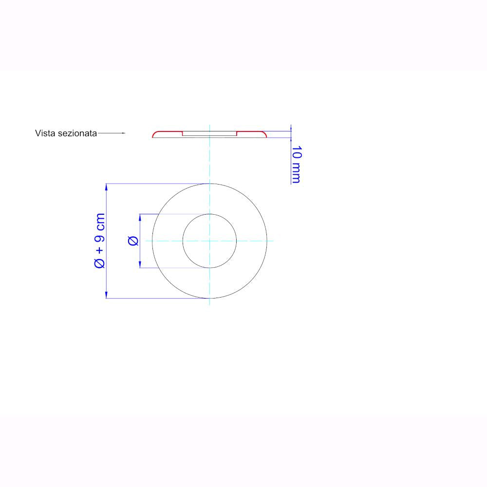 Anello per Tubi Stufa a Pellet Acciaio rivestito con smalto porcellanato 10 ⌀ cm - NN1010