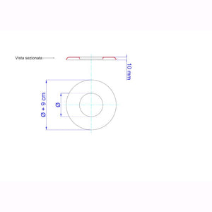 Anello per Tubi Stufa a Pellet Acciaio rivestito con smalto porcellanato 8 ⌀ cm - NN810