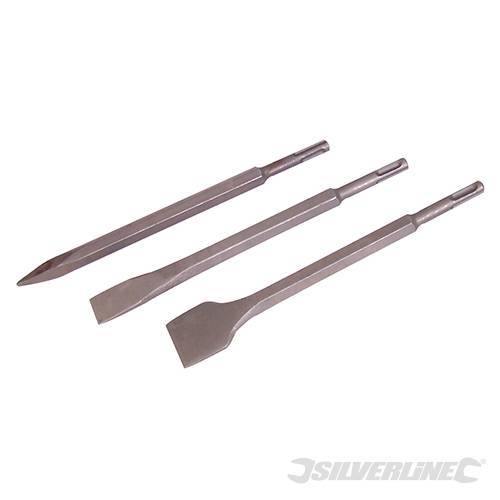 Set di scalpelli SDS Plus con manico esagonale robusto 3 pezzi offertissima silverline