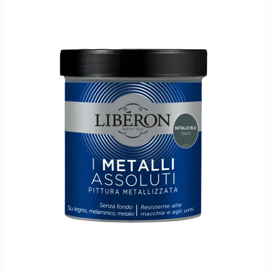 Liberon Pittura Vernice Metallizzata per Mobili Colore Metallo Blu Opaco 500 ml