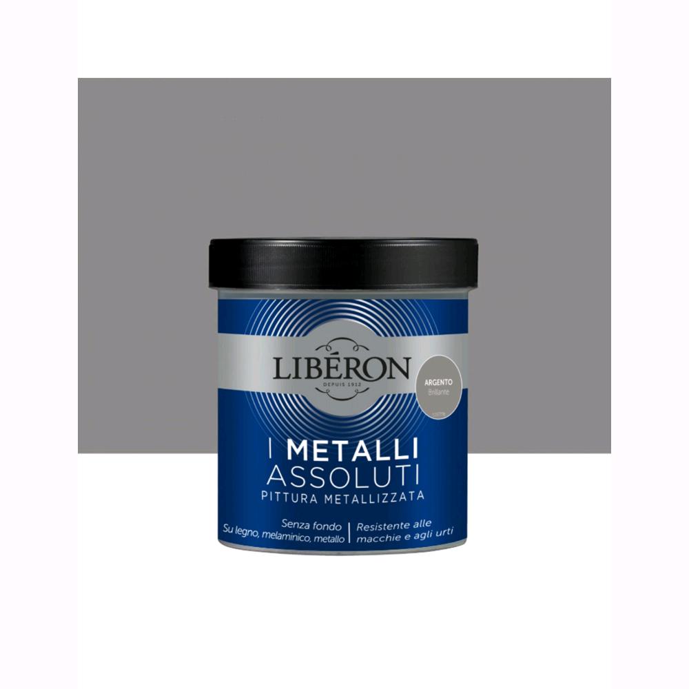 Liberon Pittura Vernice Metallizzata per Mobili Colore Argento Brillante 500 ml