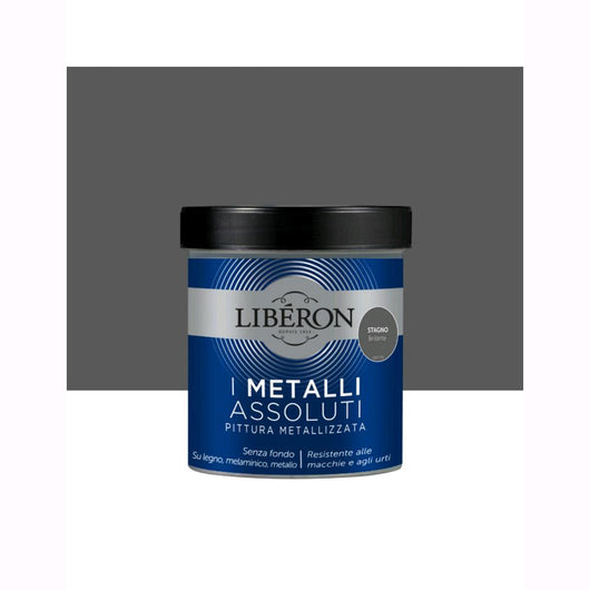 Liberon Pittura Vernice Metallizzata per Mobili Colore Stagno Brillante 500 ml