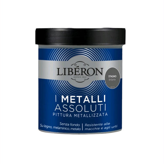 Liberon Pittura Vernice Metallizzata per Mobili Colore Stagno Brillante 500 ml