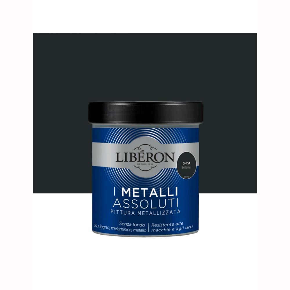 Liberon Pittura Vernice Metallizzata per Mobili Colore Ghisa Brillante 500 ml