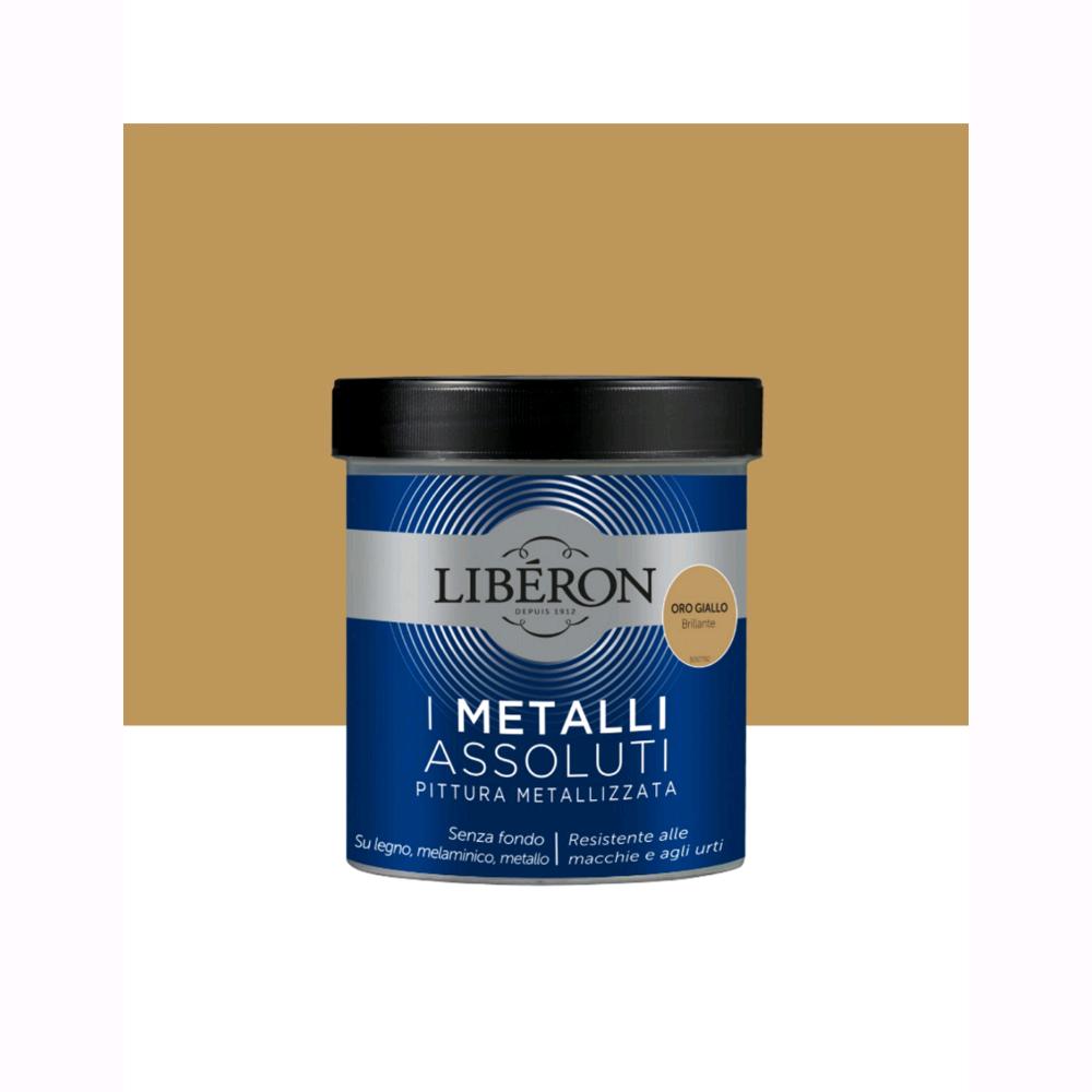 Liberon Pittura Vernice Metallizzata per Mobili Colore Oro Giallo Brillante 500 ml