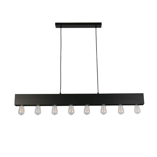 Lampadario Industrial-Nordico Pianoforte Acciaio Nero 8 Luci E27