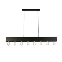 Lampadario Industrial-Nordico Pianoforte Acciaio Nero 8 Luci E27