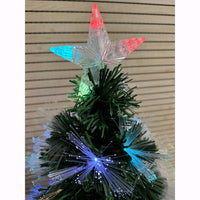 Albero di Natale con Fibre Ottiche Multicolore RGB con Giochi di Luce 120 cm 130 Rami F4954