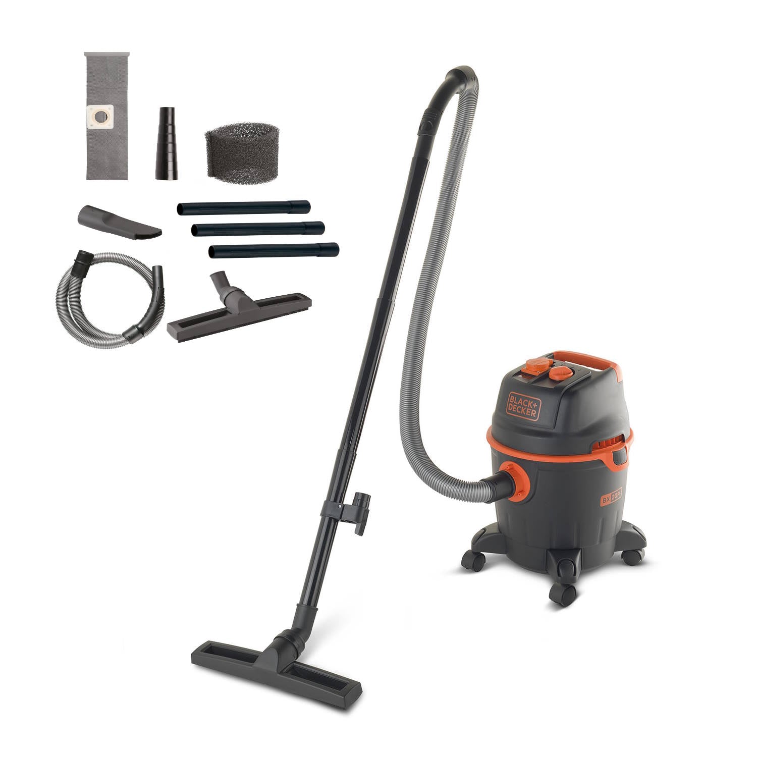 Aspiratore Solidi e Liquidi Black+Decker BXVC20PTE  (Potenza assorbita  1200 W, CapacitÃ  fusto 20 l)