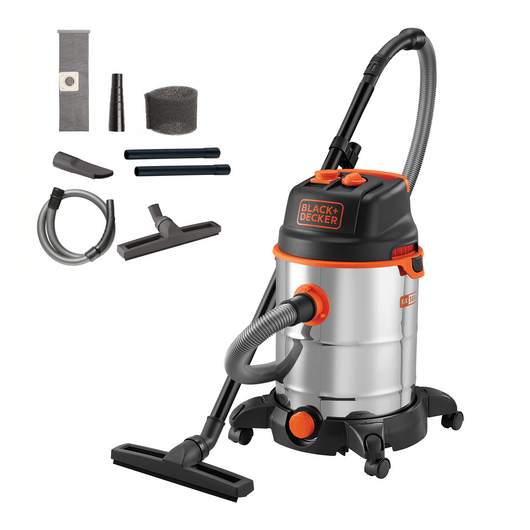 Aspiratore Solidi e Liquidi Black+Decker BXVC30XTDE  (Potenza assorbita  1600 W, CapacitÃ  fusto 30 l)