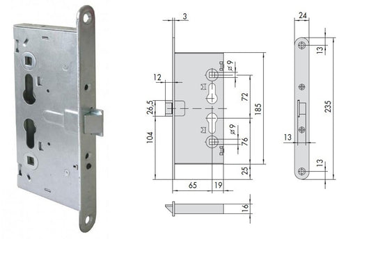 CISA SERRATURA INFIL. ART.43000.65 X PORTE TAGLIAFUOCO SOLO