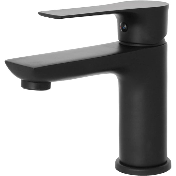 MISCELATORE MONOCOMANDO RUBINETTO LAVABO NERO OPACO SERIE FLAT FERIDRAS