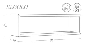 Mensola da Parete 60x18x15,5 cm in Fibra di Legno Regolo Marrone Talpa