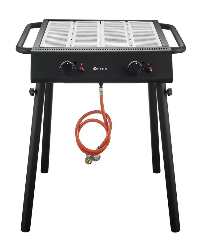 Xantos Black Griglia a gas , HENDI, Nero, 9,5kW