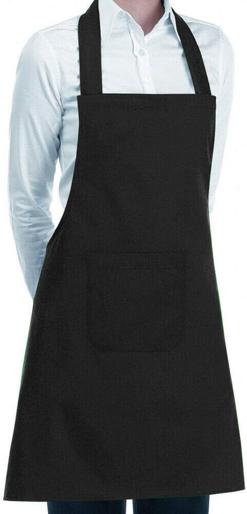 Grembiule Cucina Cotone Resistente Pettorina Ristorante Bar Cameriere Unisex Nero