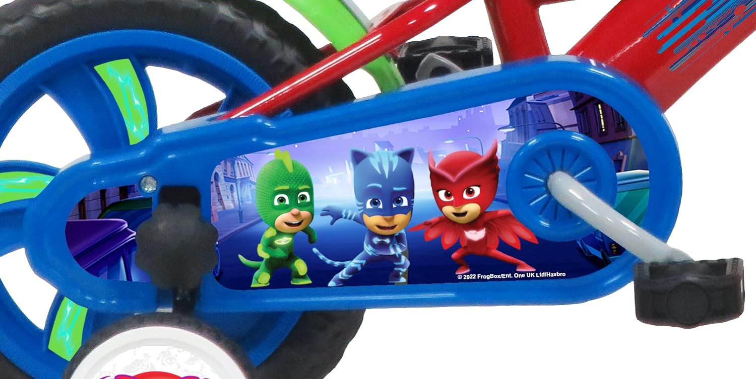 PJ MASKS 12''  bicicletta per bambini, adatta a bambini tra i 3 e i 5 anni, per altezza tra 85 e 105 cm, con borraccia, 