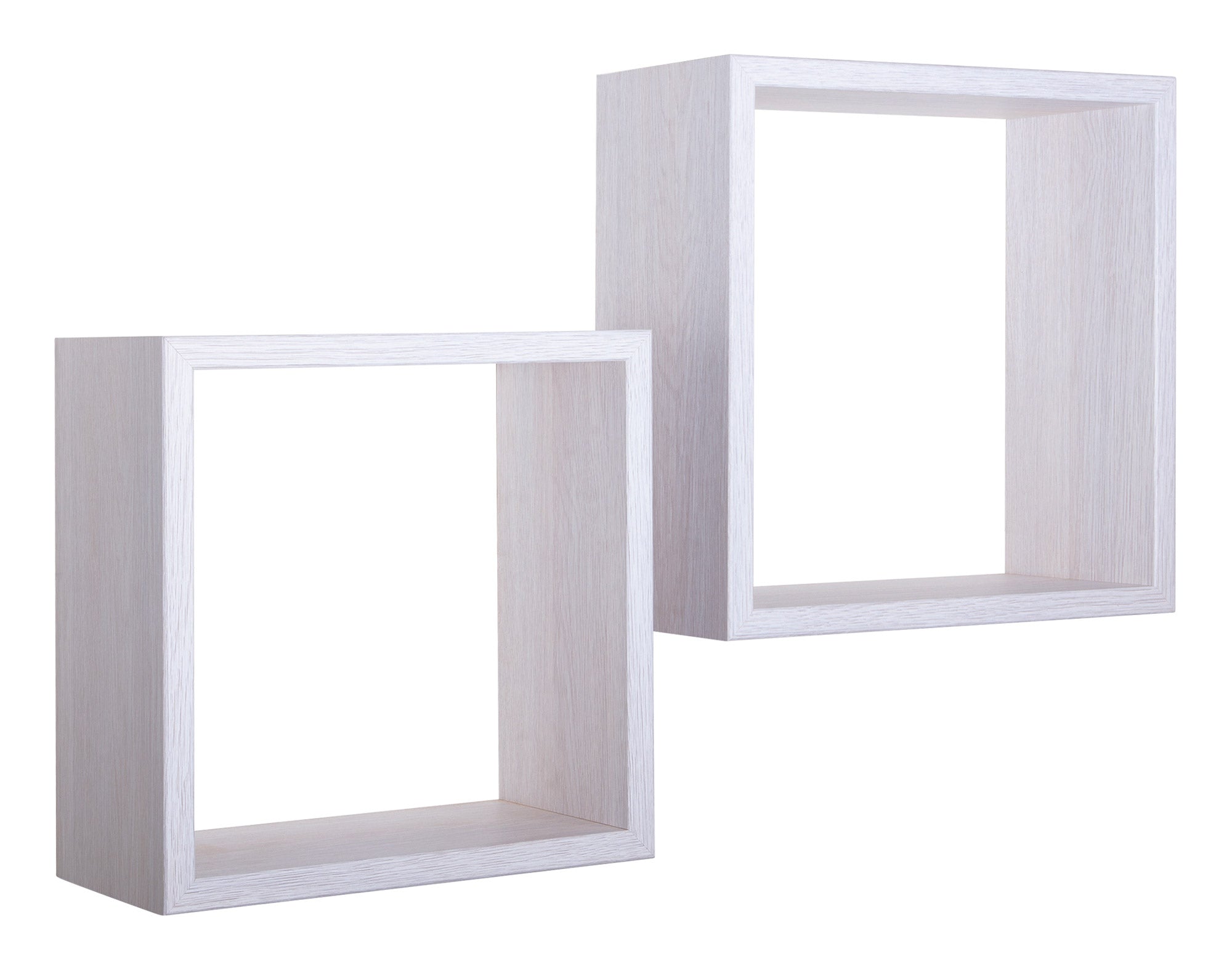 Set 2 Mensole Cubo da Parete Quadrato in Fibra di Legno Q-Bis Rovere Imperiale