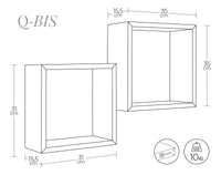 Set 2 Mensole Cubo da Parete Quadrato in Fibra di Legno Q-Bis Noce