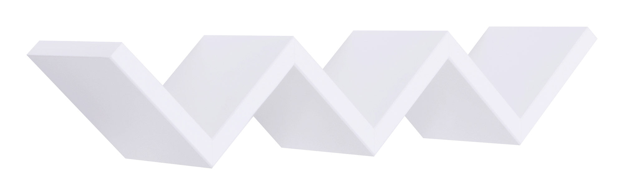 Mensola da Parete Libreria Zigzag 56x15,5 cm in Fibra di Legno Saetta Bianco