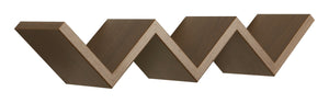 Mensola da Parete Libreria Zigzag 56x15,5 cm in Fibra di Legno Saetta Rovere Tabacco