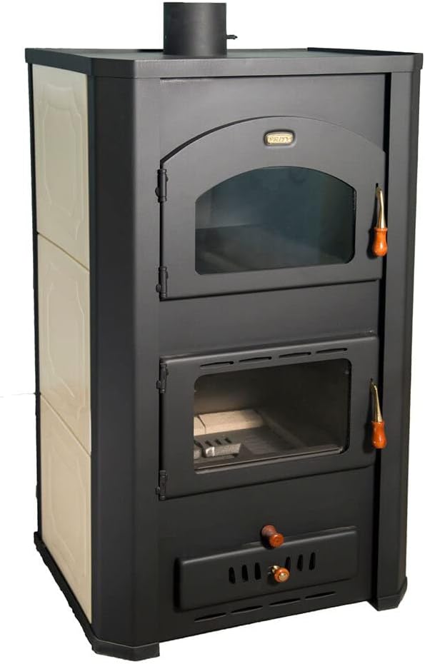 Stufa a legna con forno e caldaia integrale Prity FGW 20. Per cucinare e riscaldare. Potenza termica 20 + 6 kw