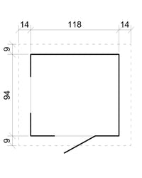 Casetta legno per bambini - L112xL146xA145cm/ 1,1m2 - Timbela M505-1