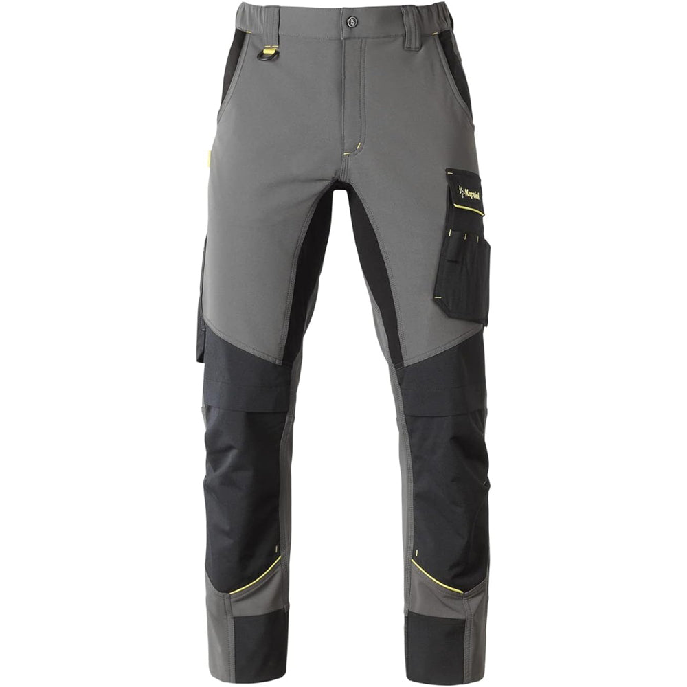 PANTALONI DA LAVORO DYNAMIC ELASTICIZZATI GRIGIO TG. XXL TASCHE PORTAUTENSILI 35484