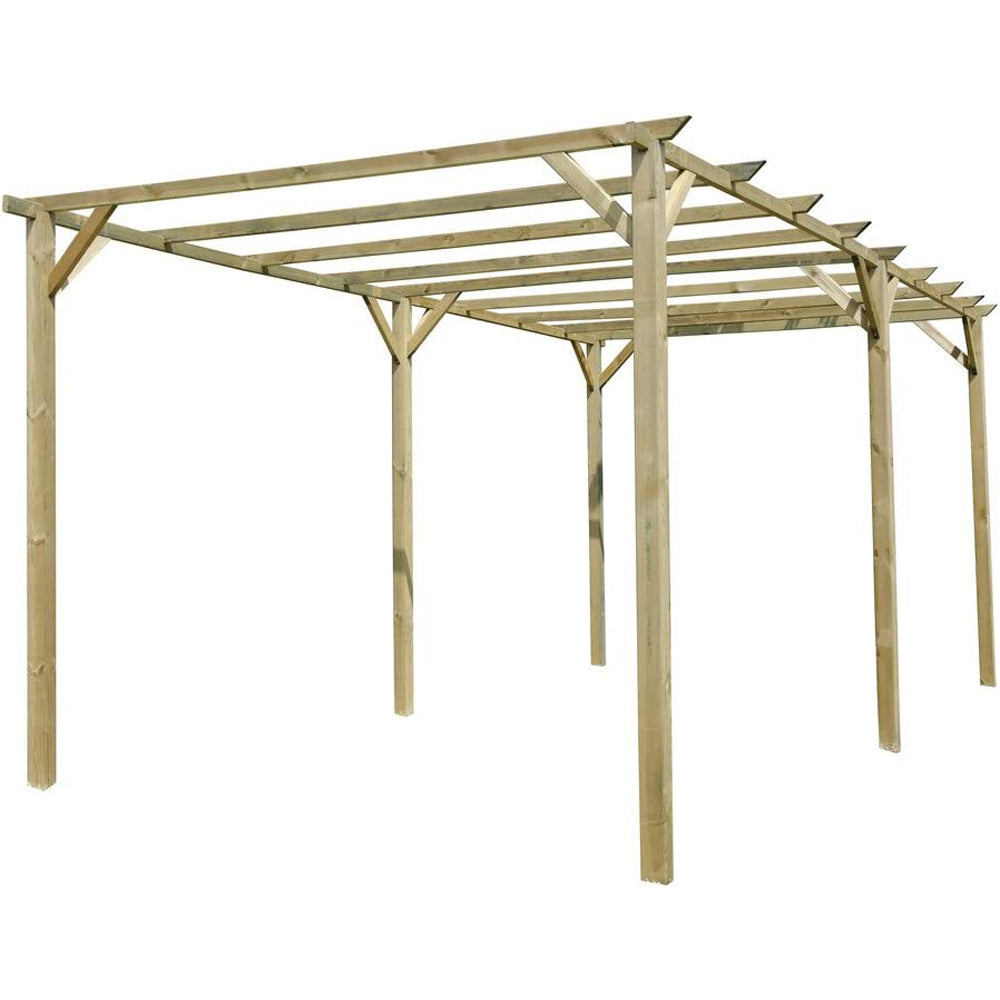 GAZEBO PERGOLA VERANDA LEGNO TETTOIA GIARDINO 6x3mt VERDELOOK