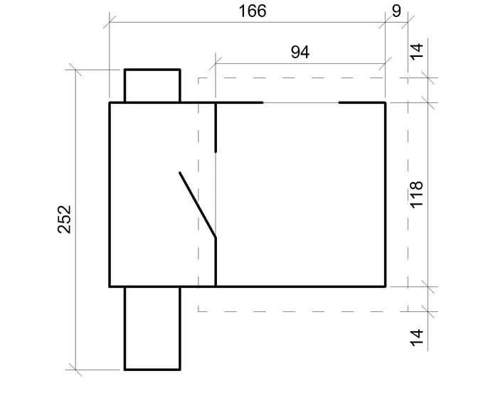 Casetta per bambini in legno con scivolo -  L175xL146xA212cm/ 1,1m2 -  Timbela M550A