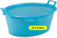 Bacinella Bucato in Plastica Rigida Ovale 45 lt Ø 70cm