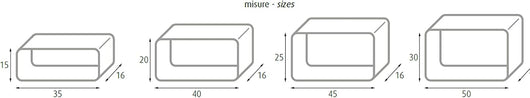 M1106012/A - Set 4 PZ Mensola rettangolare stondata noce