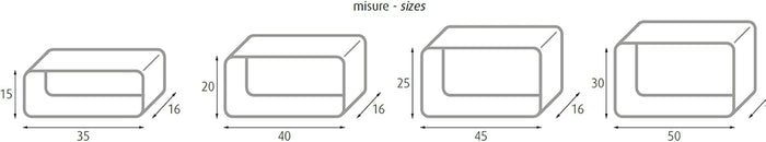 M1106012/A - Set 4 PZ Mensola rettangolare stondata noce