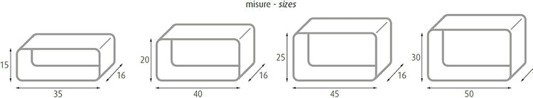 M1106012/A - Set 4 PZ Mensola rettangolare stondata noce