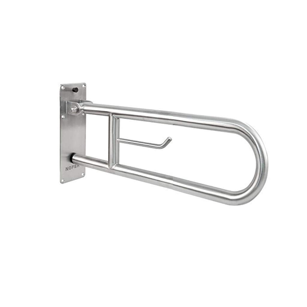 Barra pieghevole disabili maniglione ribaltabile portarotolo inox lucido 60 cm