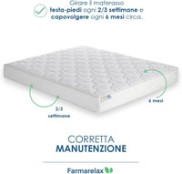 Materasso 160x190 h20 cm in memory foam adattivo doppio comfort spedito sottovuoto  antiacaro Farmarelax