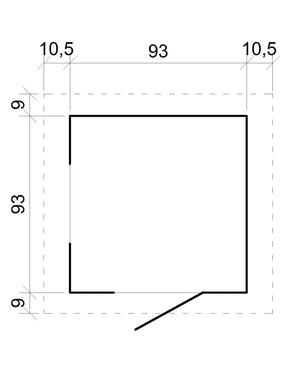 Casetta per Bambini - L111xL113xA121cm/0,9 m2 - Timbela M570M-1 (tetto blu)