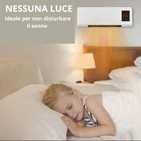 Termoconvettore Elettrico da Parete 1500W con Display LED e Telecomando - Funzione Aria Calda/Fredda, Temperatura Regolabile