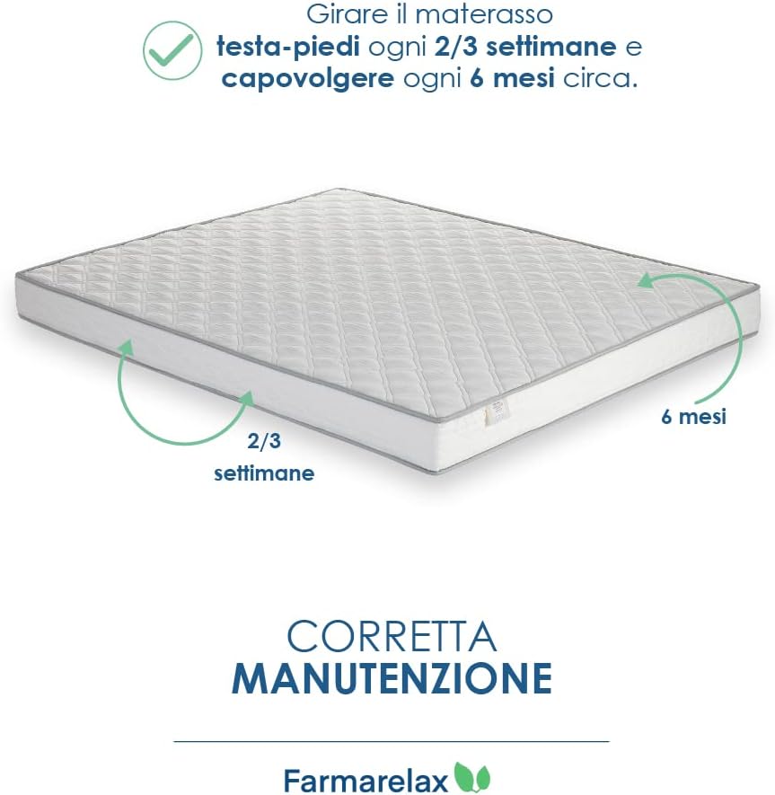Materasso memory foam 120x190 h17 cm confortevole indeformabile antiacaro traspirante Made in Italy Farmarelax