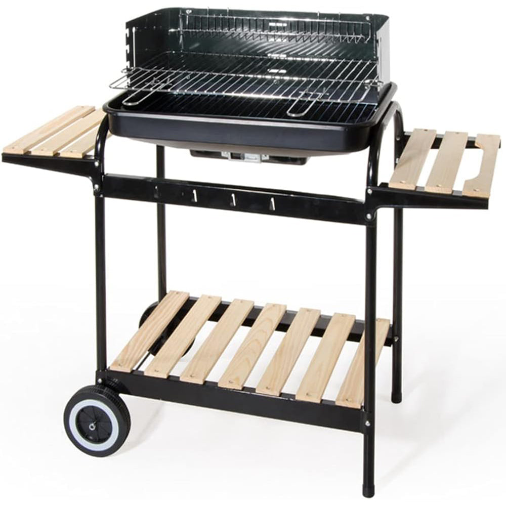 BARBECUE CON CARRELLO IN ACCIAIO VERNICIATO 103x44x90 cm CON PIANI DI APPOGGIO 765/5