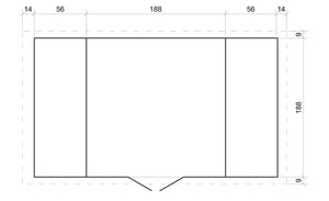 TIMBELA M391 Casetta da Giardino in Legno - 3,53 + 0,97+0,97 m2 