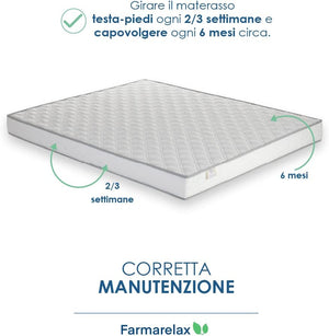 Materasso waterfoam 90x200 h16 cm ortopedico indeformabile antiacaro traspirante Made in Italy Farmarelax