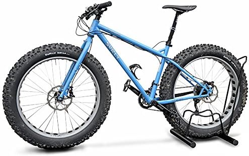 ANDRYS - Porta Biciclette a Pavimento 1 Posto a Piedistallo per Fat-Bike, Non Smontabile o Modulabile, con Tappi, per Ruote da 12 cm