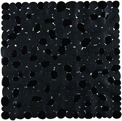 King Home TAPPETO INTERNO DOCCIA STONE NERO QUADRO in PVC 52x52 cm