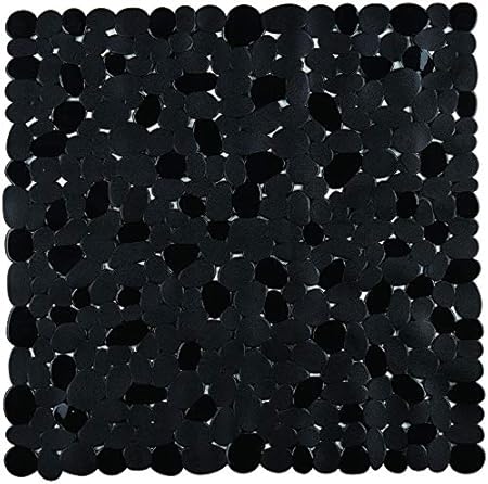 King Home TAPPETO INTERNO DOCCIA STONE NERO QUADRO in PVC 52x52 cm