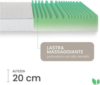 Materasso singolo memory 90x190 alto 20 cm antiacaro e antibatterico Farmarelax