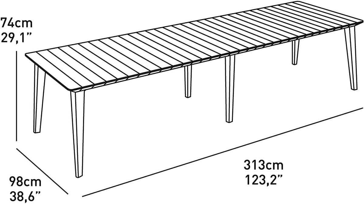 Keter tavolo in resina rettangolare allungabile Lima Table320 157-313x98x74h Bianco