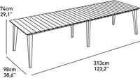 Keter tavolo in resina rettangolare allungabile Lima Table320 157-313x98x74h Bianco