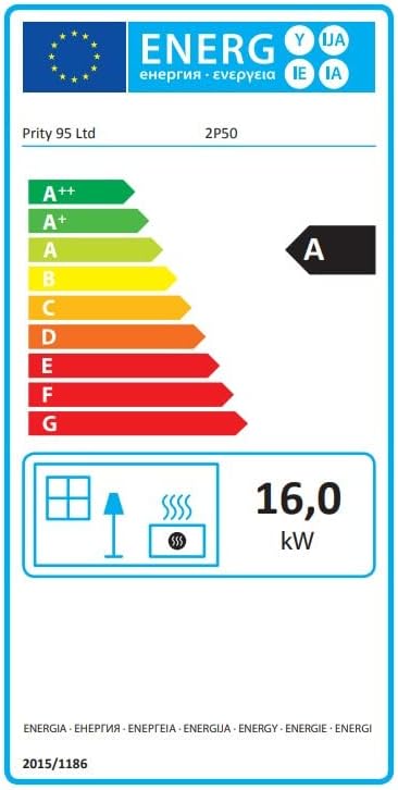 Stufa a legna Prity 2P50 con ante e binari. Per cucinare e riscaldare. Potenza termica 16kw