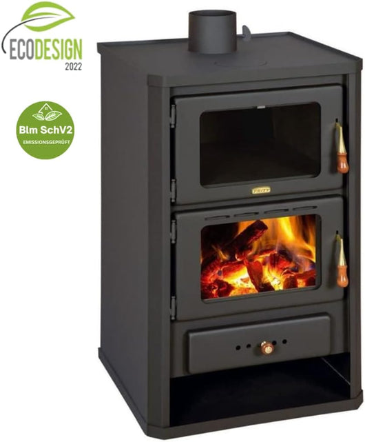 Stufa a legna con forno Prity FG. Per cucinare e riscaldare. 14KW di potenza di riscaldamento